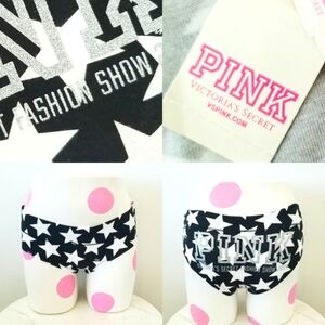 Victoria's Secret PINK Vintage Fashionshow Cotton Glitter Stars Panty NWT